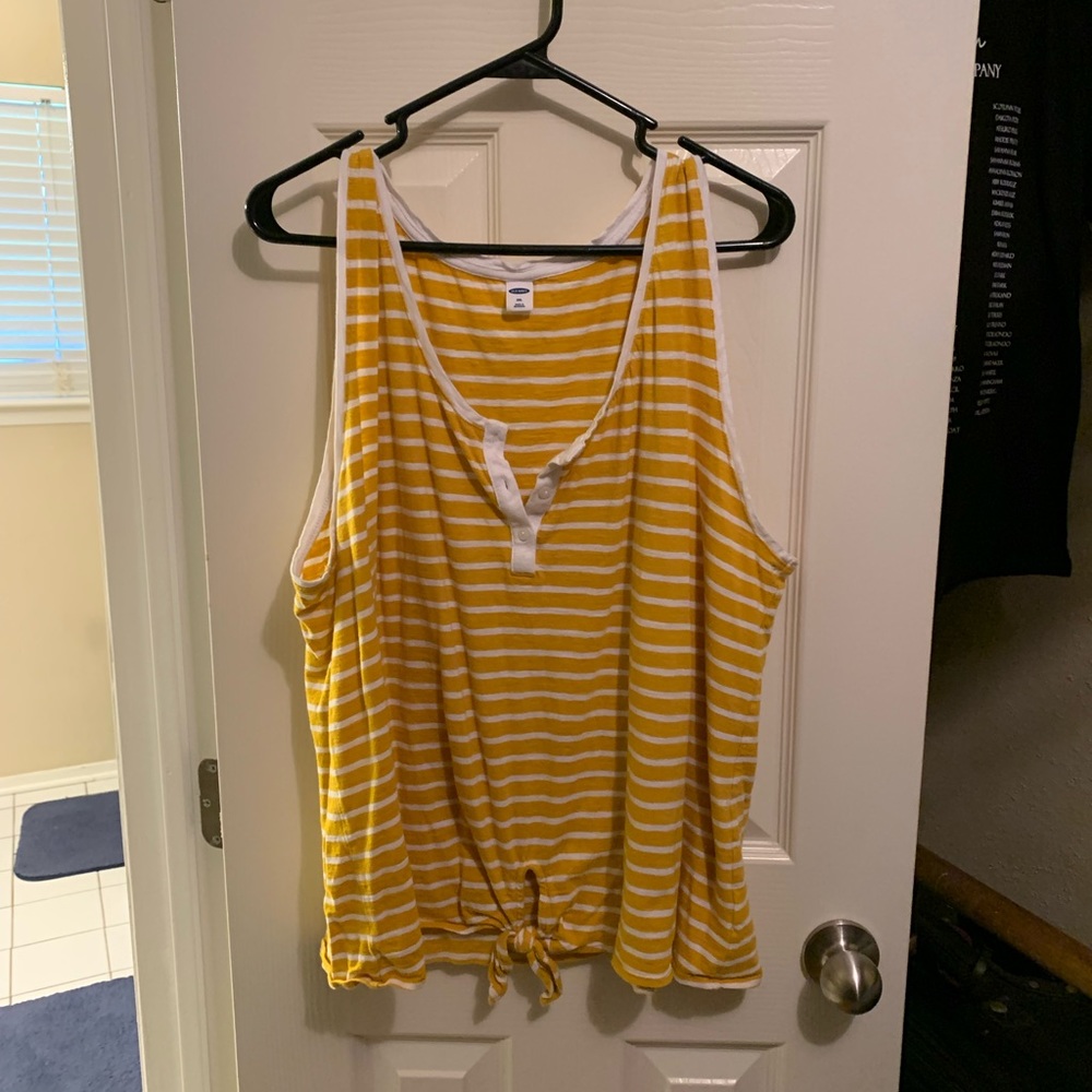Old navy Yellow and white stripe tank.